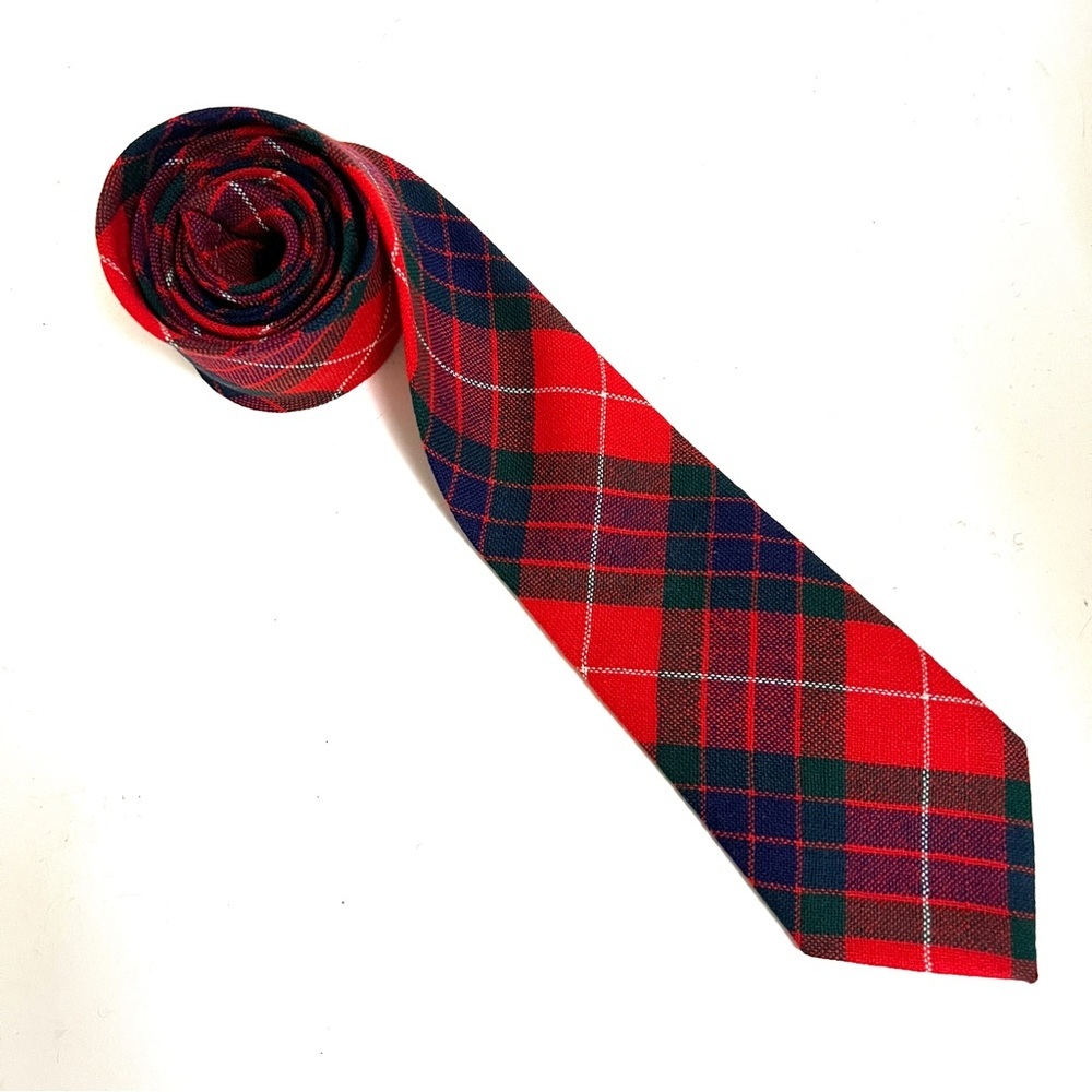 Vintage Clan Fraser AS IS Tartan Tie Fraser Red Modern Tartan Wool Necktie